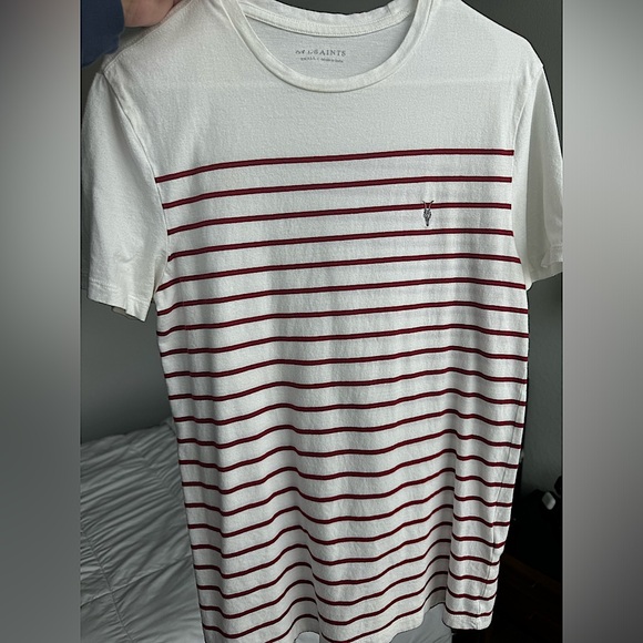 All Saints Other - All Saints Toko Tonic Striped Crew Tee T-Shirt | Color: Red/White | Size:S
